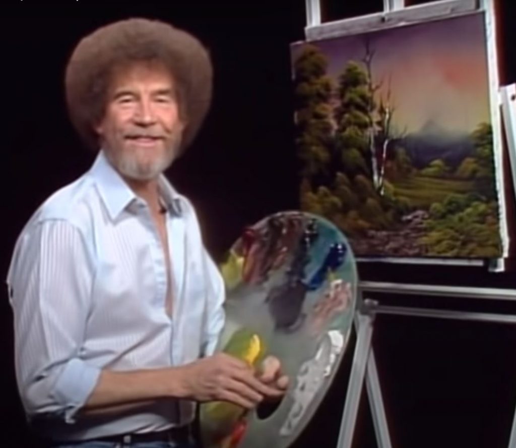 Bob Ross during the last episode of "The Joy of Painting"