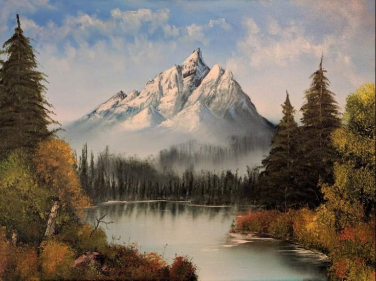 The 5 Most Painted Bob Ross Paintings In 2020 TwoInchBrush Com   Fanpainting1352 735x550 